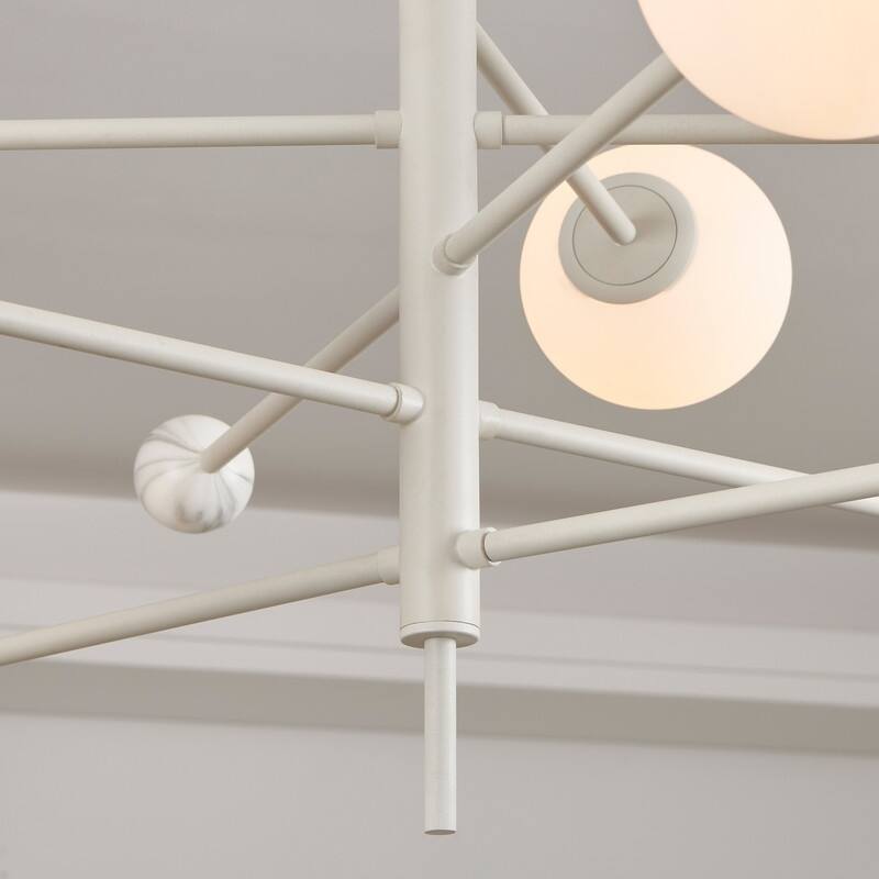 KAWOTI 5-light Modern Dimmable Sputnik Linear Chandelier Pendant