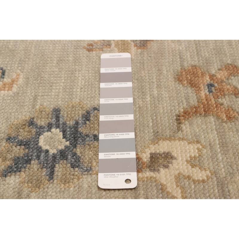 ECARPETGALLERY Hand-knotted Oushak Light Grey Wool Rug - 8'0 x 9'8