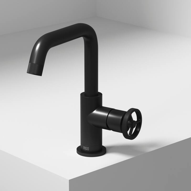 VIGO Cass 9" H Single Handle Single Hole Bathroom Faucet - Without Extras - Matte Black