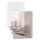 preview thumbnail 8 of 10, Park Ridge Bathroom Vanity Lighting Wall Fixture, Clear Glass Shade, Dimmable, LED Compatible, Over Mirror Mount Steel