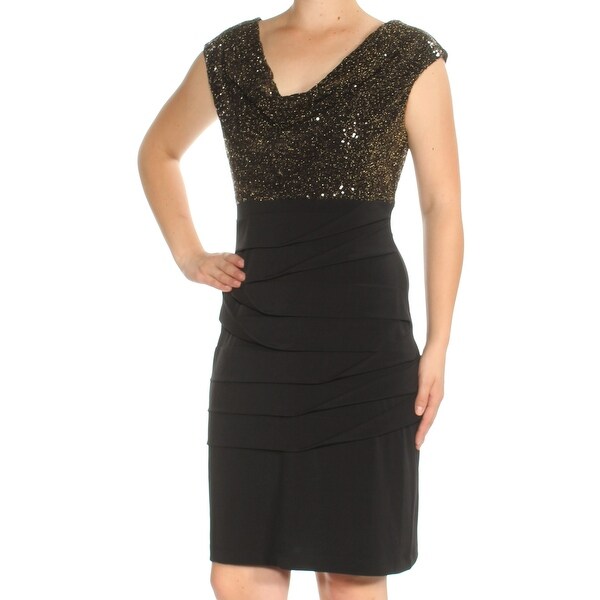 Knee length gold dress with sleeves size