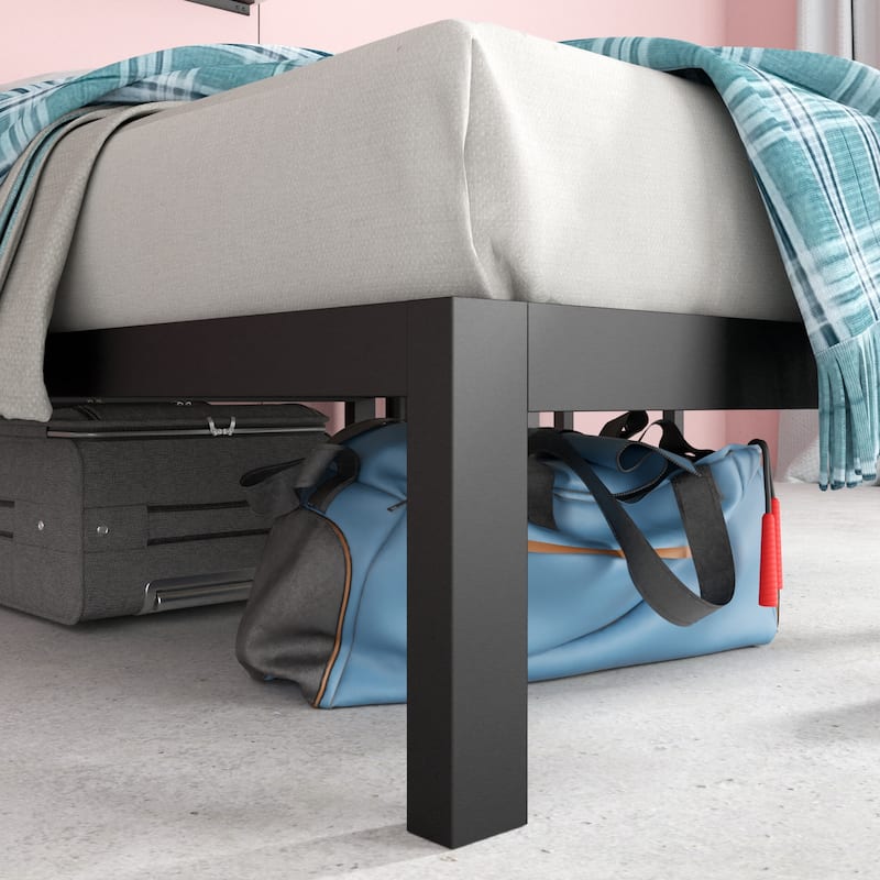 Priage by ZINUS Black Metal Platform Bed Frame