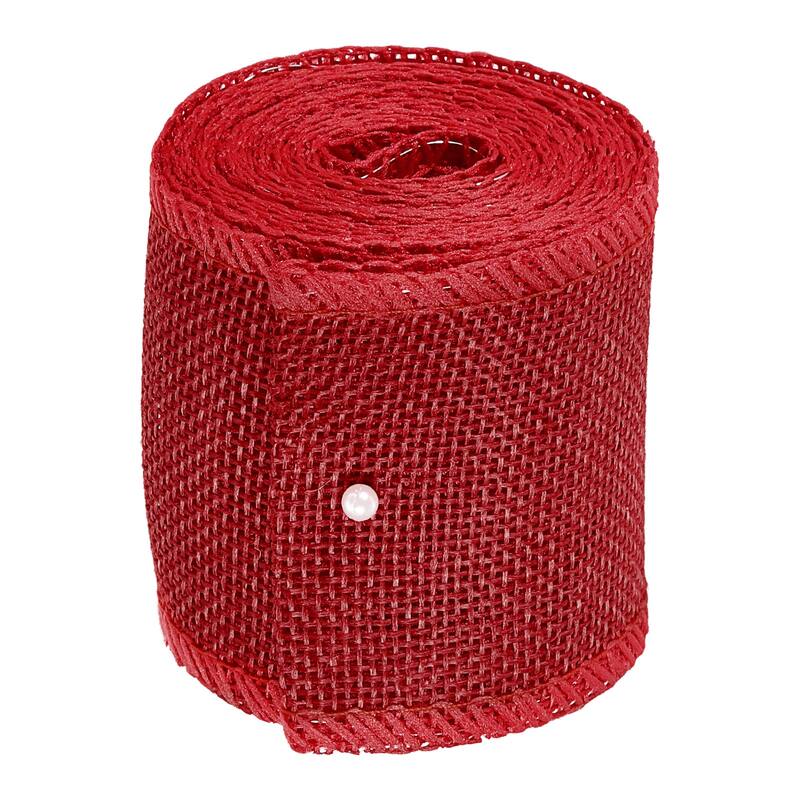 Burlap Wired Ribbons, 2.4inch x 3yards Natural Burlap Weave Ribbon