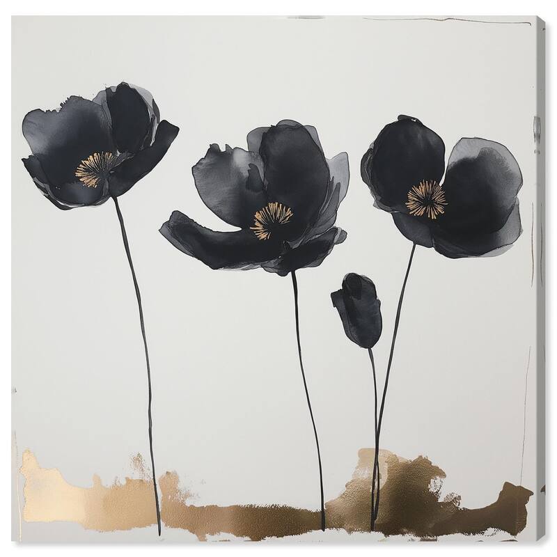 Nocturnal Flowers I Canvas by Art Remedy, Gallery Wrapped - 24" x 24"