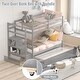 preview thumbnail 23 of 25, Costway Twin Over Twin Bunk Bed with Trundle Stairway and Storage - 39'' x 75''