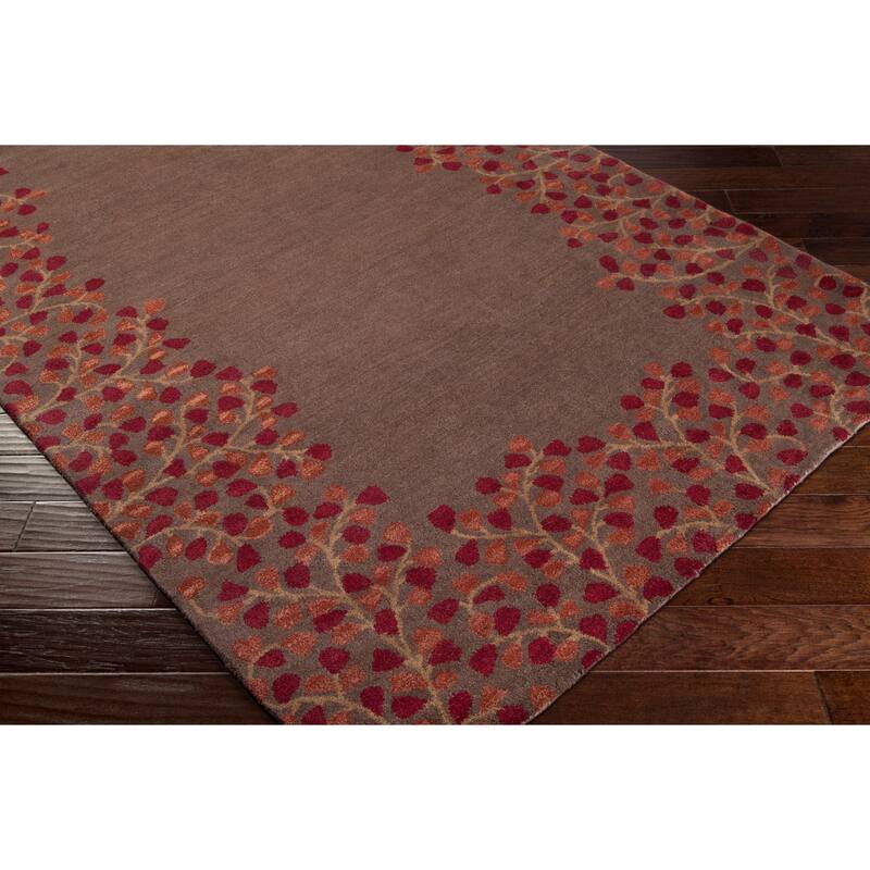 Rome Hand Tufted Floral Border Area Rug
