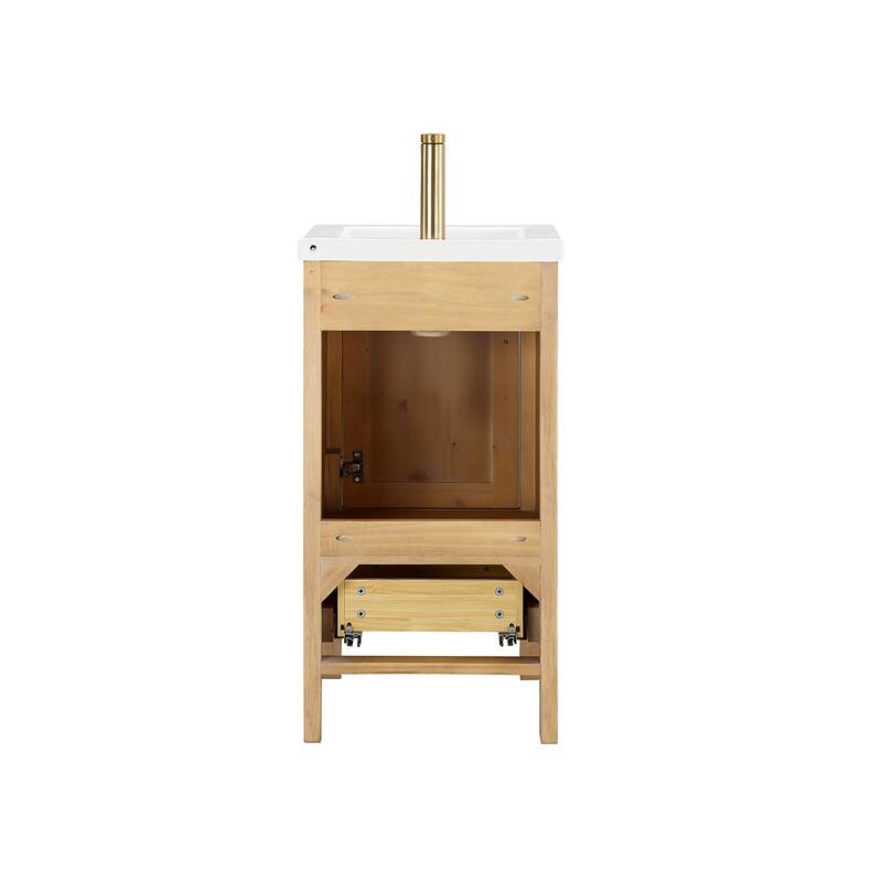 Gela Single Sink Bath Vanity with Drop-In White Ceramic Basin