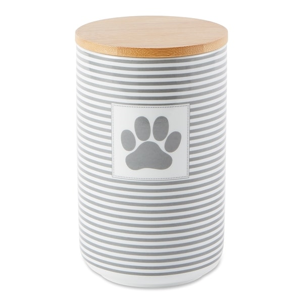 DII Gray Stripe With Paw Patch Ceramic Treat Canister. Opens flyout.