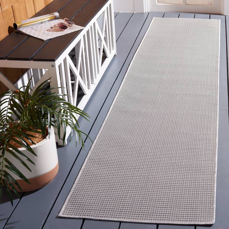 Martha Stewart by SAFAVIEH Silvestra Indoor/ Outdoor Rug - 2' x 9' Runner - Grey