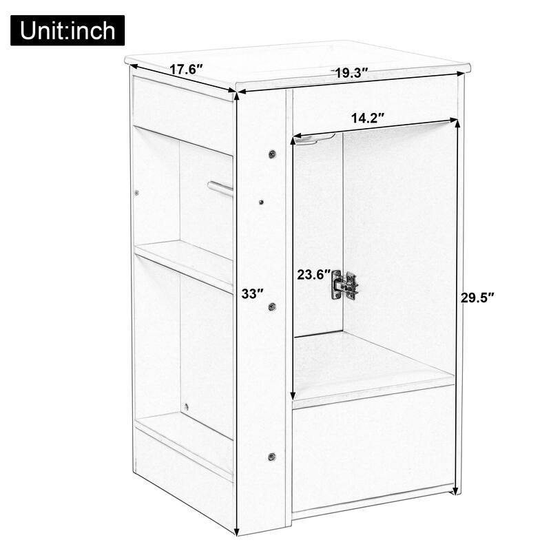 Roomfitters 20" Bathroom Vanity with Sink, Soft-Close Drawer, Side Open Shelves & Pinewood Towel Bar