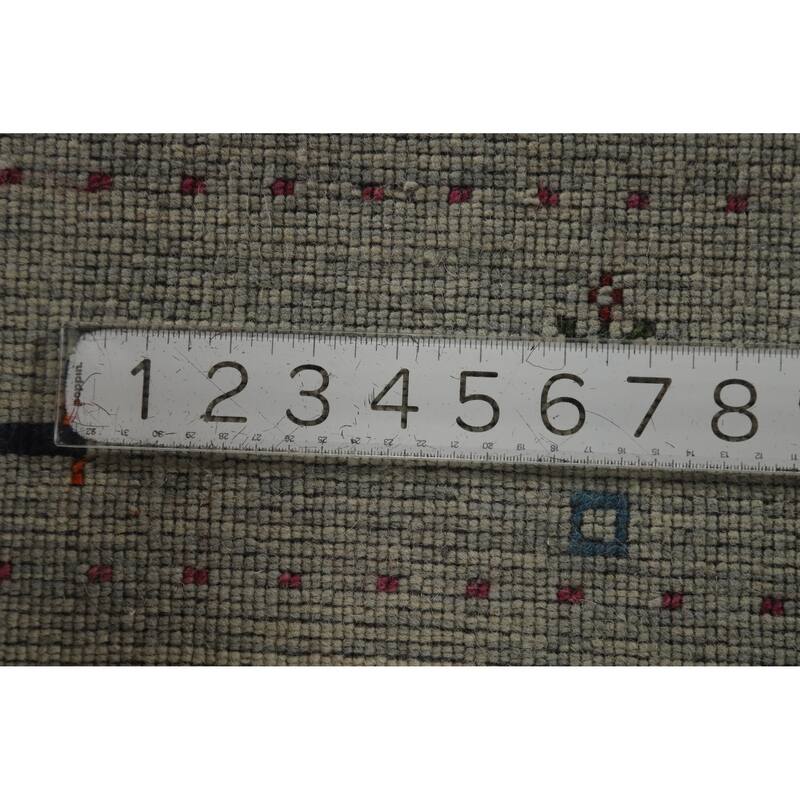 Hand Knotted Oriental 100% Wool Carpet Tribal Animal Pictorial Green Gabbeh Area Rug - 4' 11'' X 3' 0''