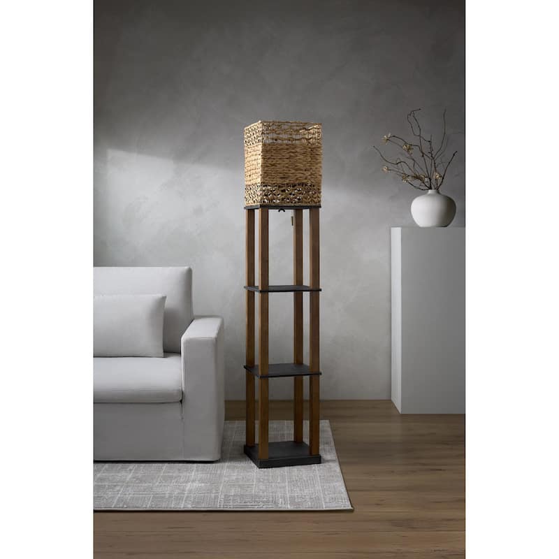 Livabliss Civita Global Tray Table Floor Lamp - 70"H x 13"W x 13"D - Beige