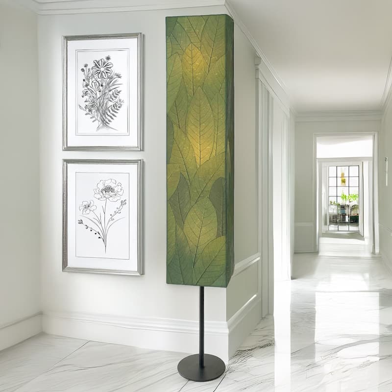 Eangee Handmade Sequoia Giant Floor Lamp, Cocoa Leaves Shade, 12 x 10 x 72 in. - 10 x 8 x 72