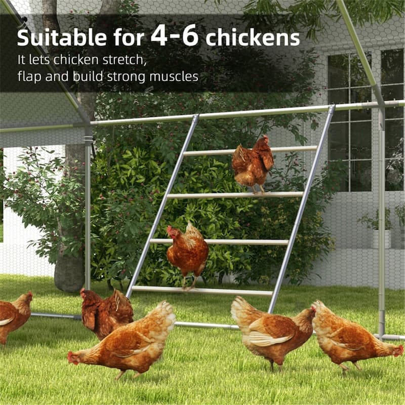 Wooden Chicken Roost with Four Perching Levels for Coops - Grey - 55" L x 33.75" W x 1" H