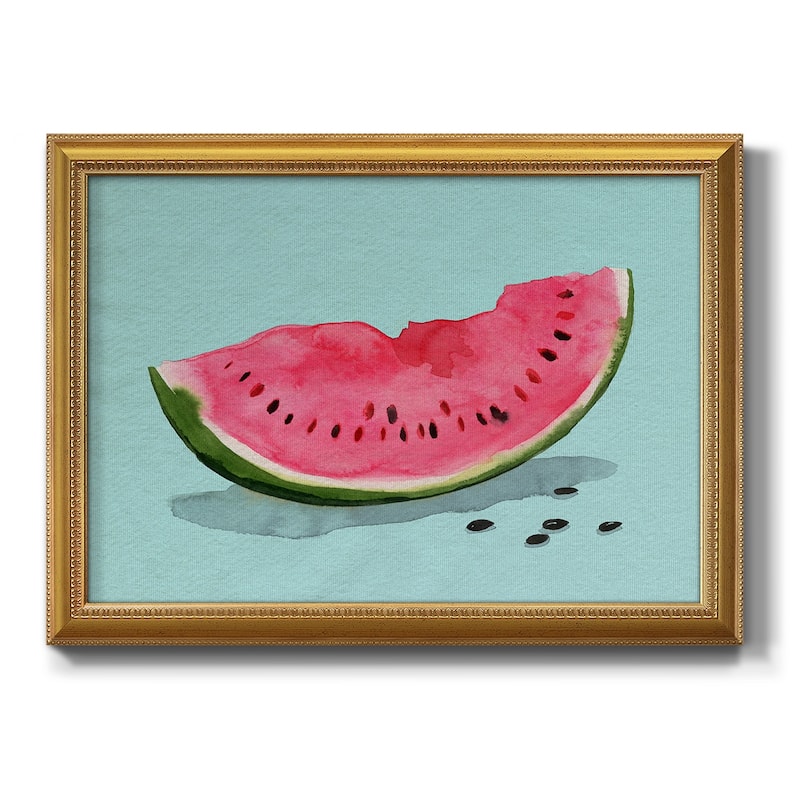 Summer Watermelon II Premium Framed Canvas- Ready to Hang - 16X20 - Gold