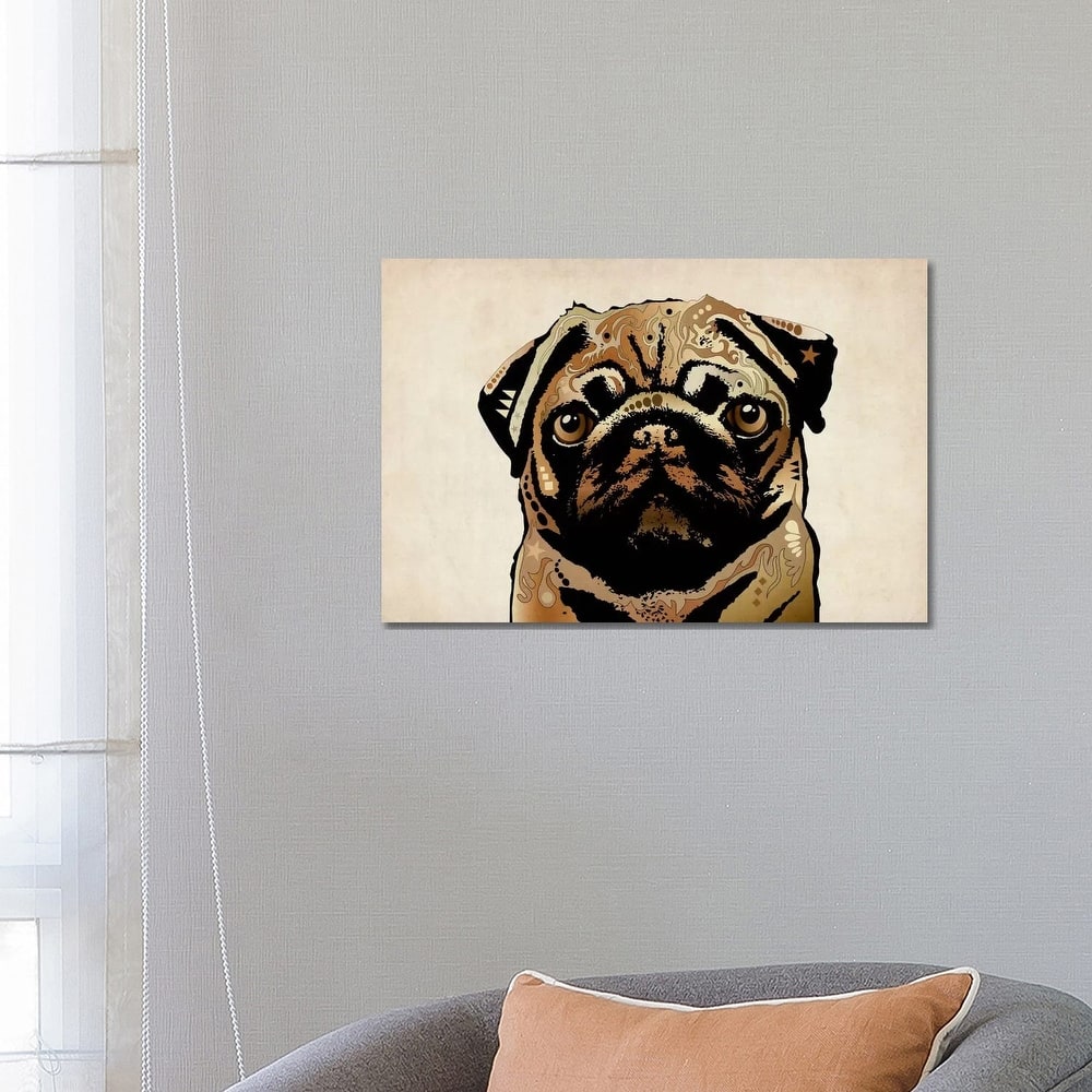 iCanvas "Pug Dog" by Michael Tompsett Canvas Print