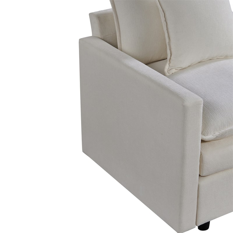 Chenille Comfy Deep Single Seat Sofa Upholstered Reading Armchair