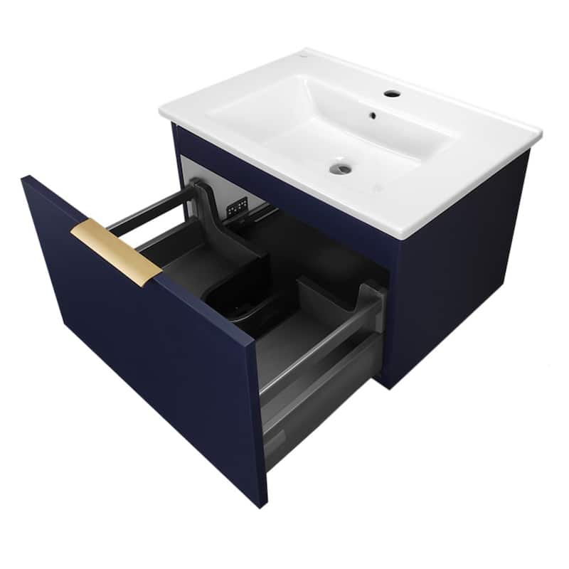 Nameeks Bodrum-2618-W Bodrum 24" Wall Mounted Single Basin Vanity Set