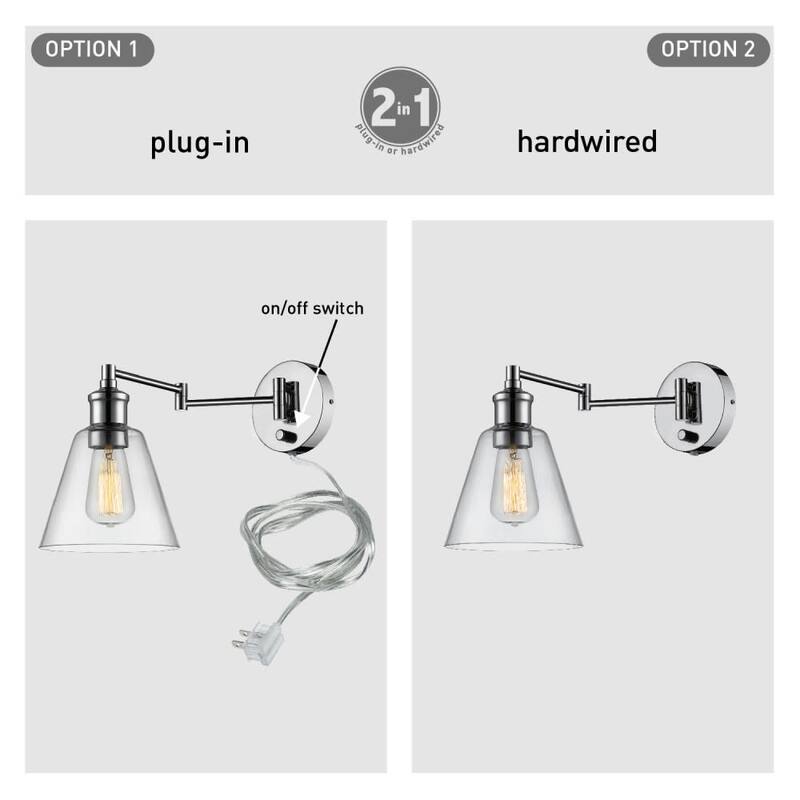 Globe Electric LeClair Single Light 7 Inch Wide Plug In Wall Sconce