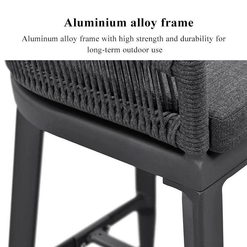 PURPLE LEAF Modern Rattan Bar Stools Set of 2 with Cushion and Back Counter Stools