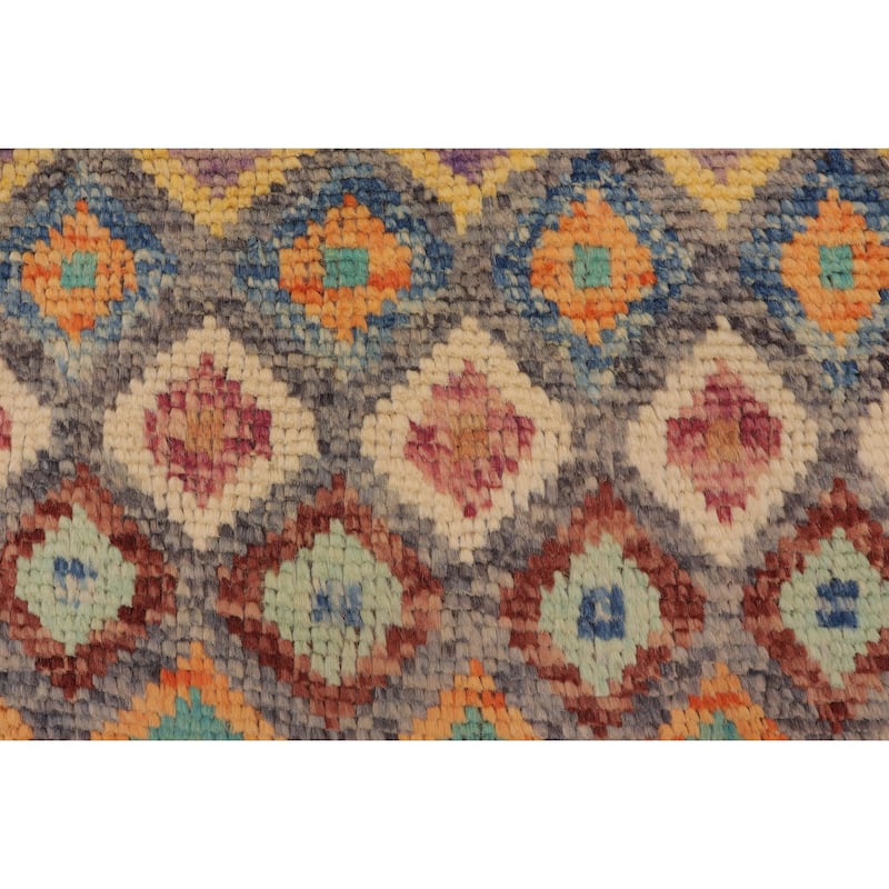 Boho Chic Balochi Torres Gray/Blue Hand Knotted Wool Rug - 4'4'' x 5'8''