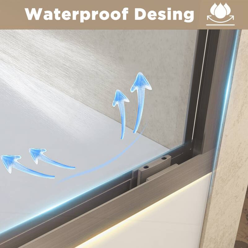 Premium Double Sliding Shower Door with Tempered Glass and Aluminum Frame for Stylish Bathrooms