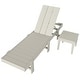 preview thumbnail 110 of 113, Shoreside Modern Poly Eco-Friendly All Weather Reclining Chaise Lounge With Wheels and Side Table (2-Piece Set)