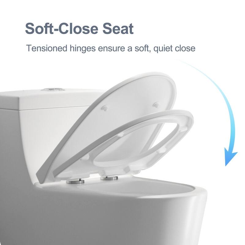 HOROW 1 Piece Dual Flush Elongated Toilet White 0.8 1.28 GPF Seat Included - N/A