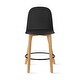 preview thumbnail 60 of 74, Farmhouse Plastic Round Bar Counter Stool Height High Chair Natural Solid Wood Kitchen Dining Patio Modern, Single, Set of 1 Black
