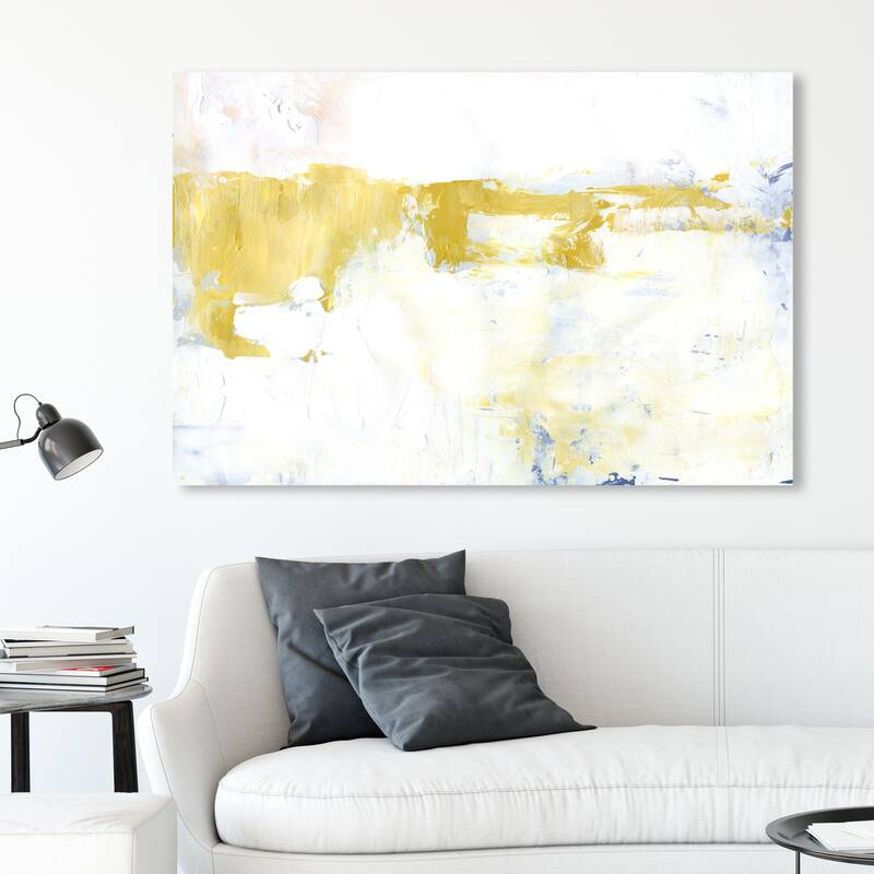 Wynwood Studio Canvas Abstract The Key White and Metallic Gold Modern & Contemporary Wall Art Canvas Print - 30 x 45
