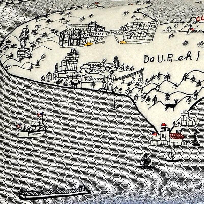 HomeRoots 46" White Michigan Daylight Skyline Lumbar Decorative Pillow