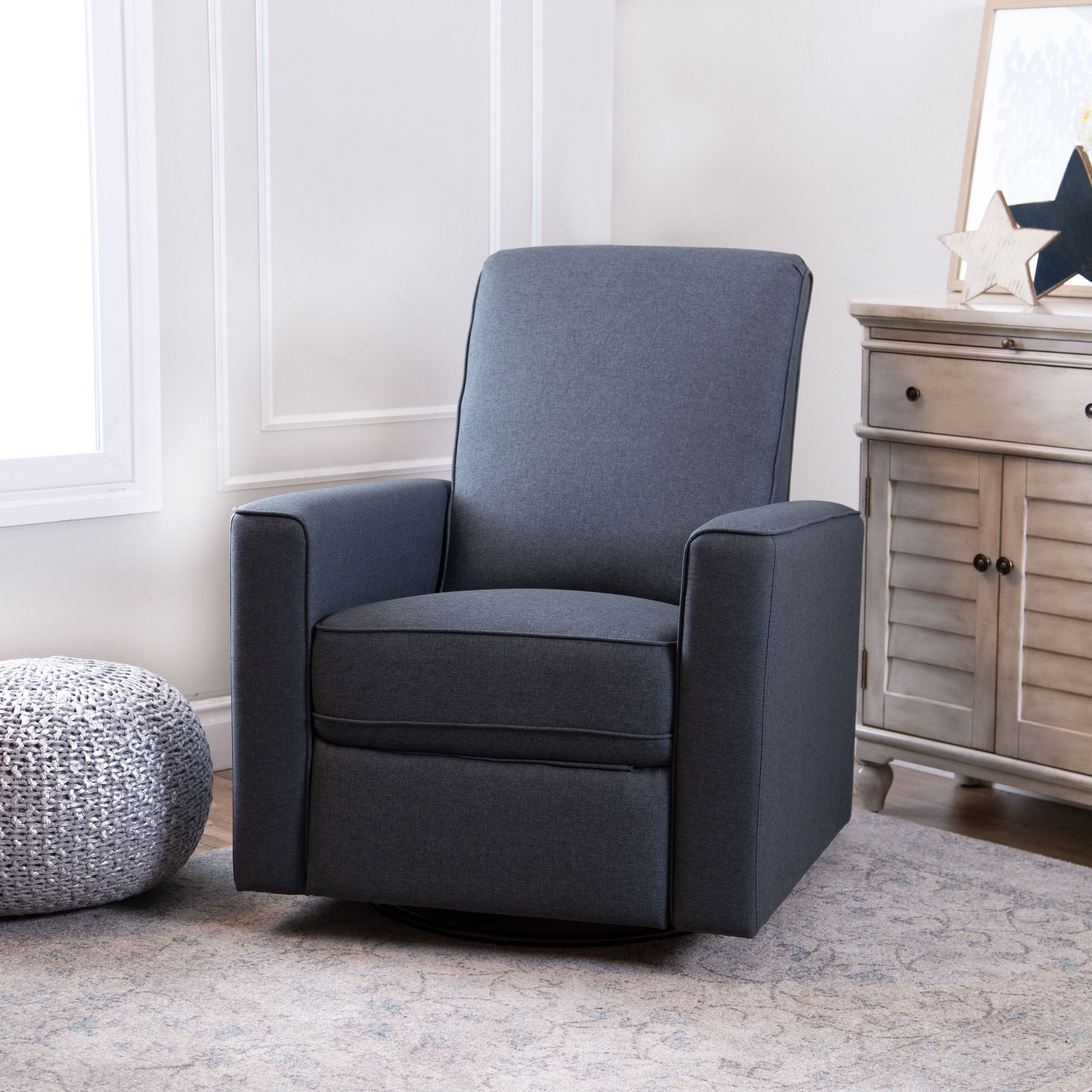 abbyson living emma nursery swivel glider recliner