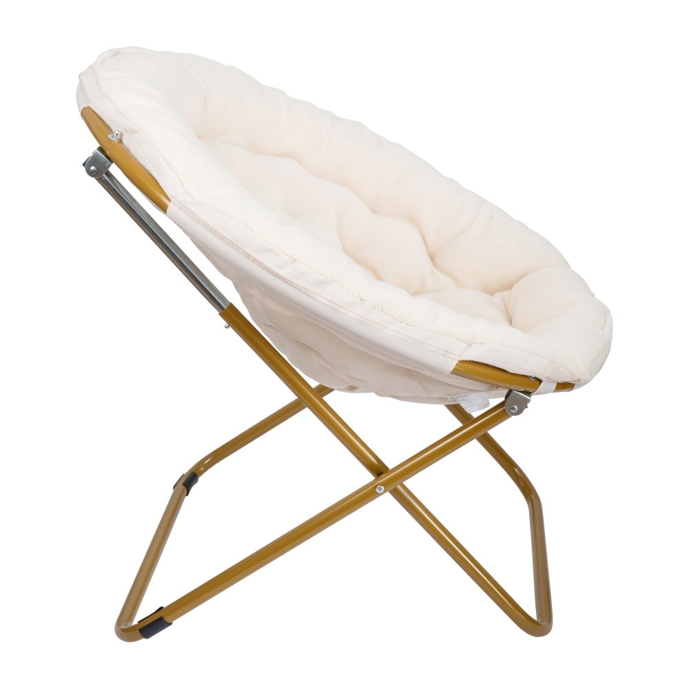 Folding XL Faux Fur Saucer Chair for Dorm or Bedroom On Sale