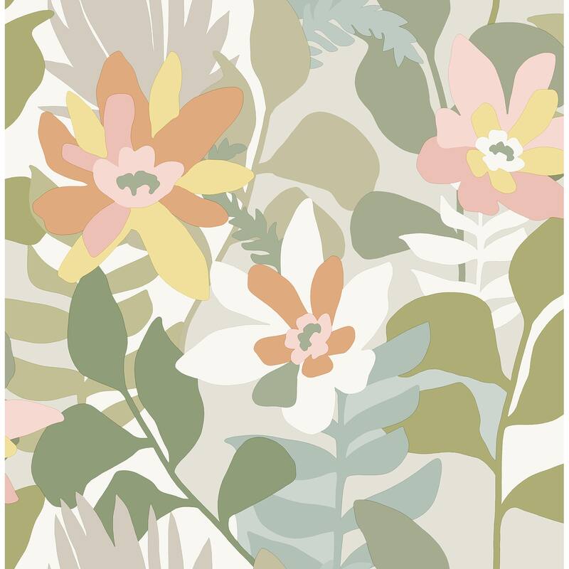 A-Street Prints Koko Taupe Floral Wallpaper