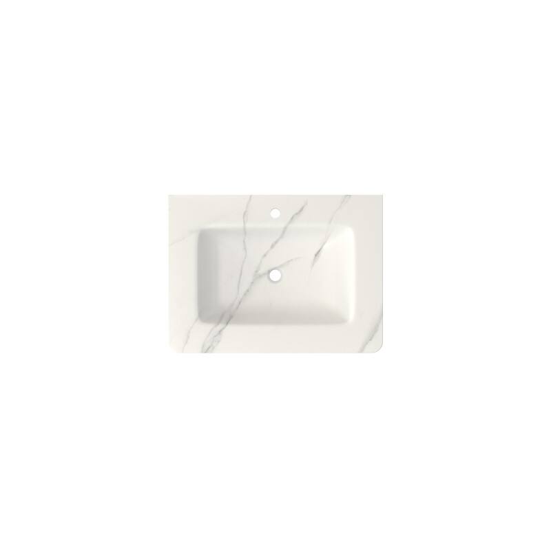 30'' Sintered Stone Wall Mount Bathroom Sink Solid Surface Vessel Bathroom Sink