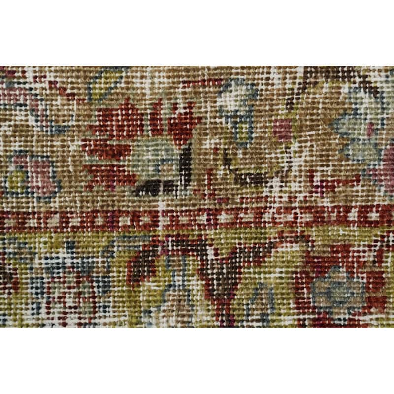 Hand Knotted Oriental 100% Wool Carpet Traditional Floral Pink Tabriz Area Rug - 13' 10'' X 10' 10''