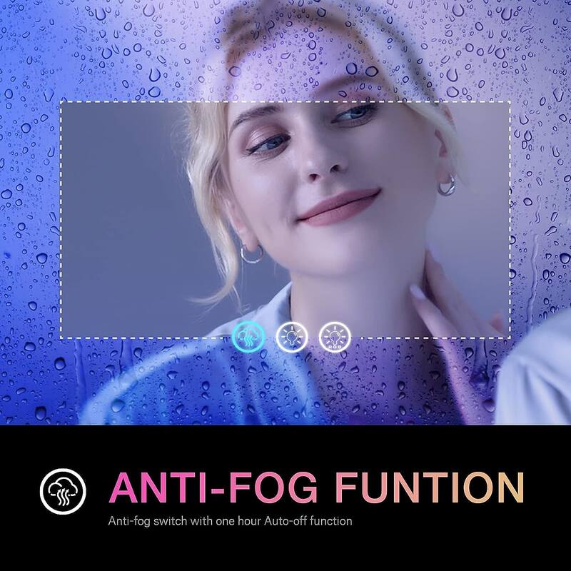 LED & RGB Lighted Anti-Fog Temperd Glass Wall Bathroom Vanity Mirror