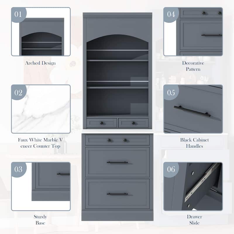 Freestanding High Kitchen Pantry Tall Kitchen Hutch