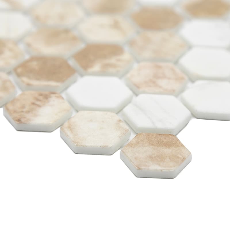 Eterna Hex 1x1 Glass Hexagon Mosaic Tile - Floor, Wall & Backsplash