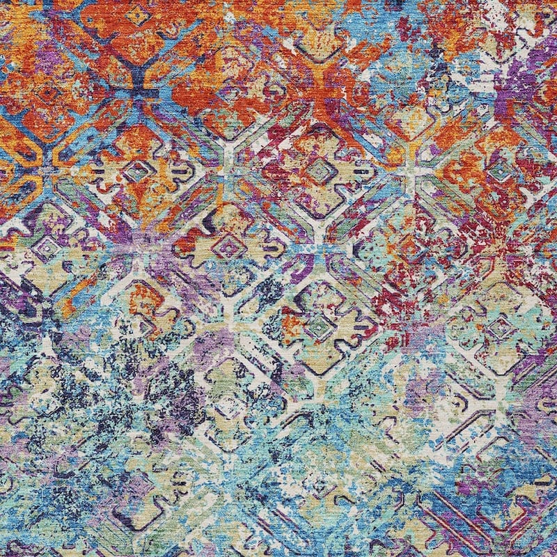 HomeRoots Geometric Transitional Rectangle Outdoor Rug