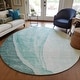 preview thumbnail 97 of 118, Machine Washable Indoor/ Outdoor Chantille Modern Abstract Rug Teal - 8' x 8'