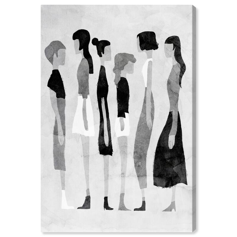 Wynwood Studio Canvas Fashion and Glam Greyscale Lineup Gray and Light Gray Modern & Contemporary Wall Art Canvas Print