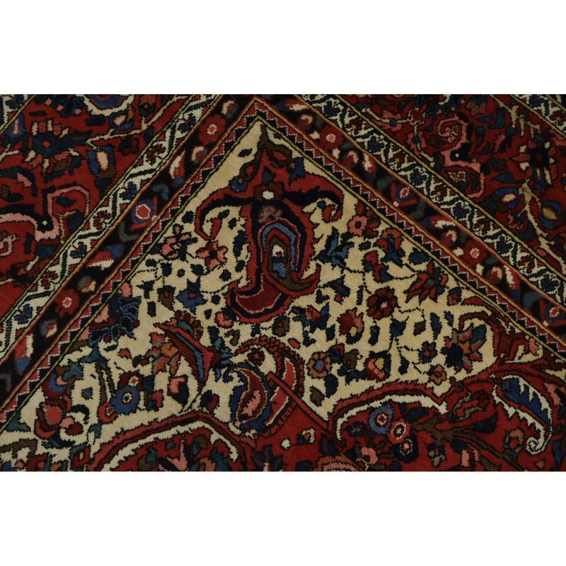Hand Knotted Oriental 100% Wool Carpet Traditional Floral Red Bakhtiari Area Rug - 12' 2'' X 8' 6''