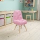 preview thumbnail 13 of 20, Kids Shaggy Dog Accent Chair - Desk Chair - Playroom Chair - 14"W x 14"D x 23.5"H Light Pink
