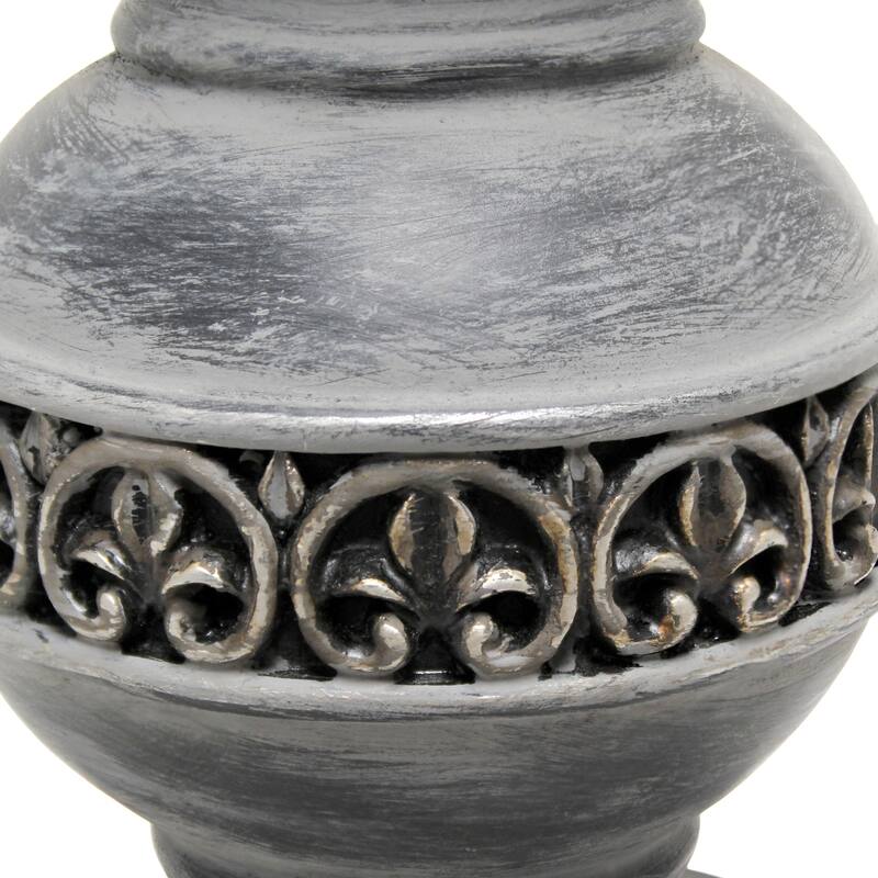 25 in. Aged Bronze Finish Table Lamp with White Shade, Sturdy Table Lamp for Living Rooms and Bedrooms