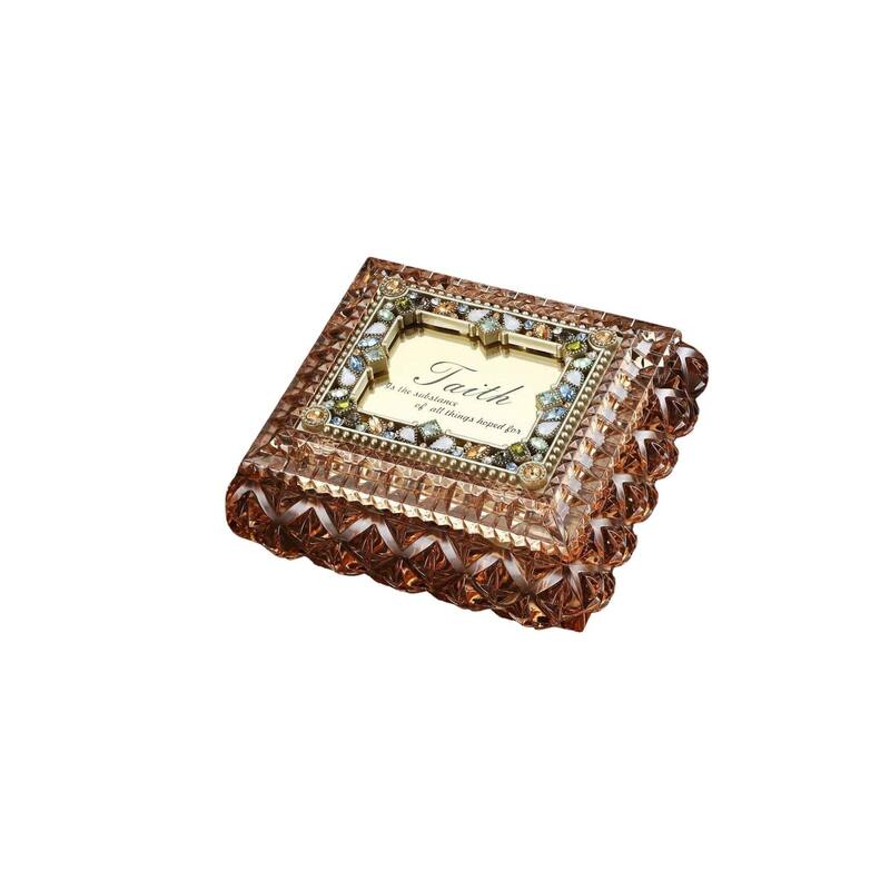 LED Lighted Square Shaped Jewelry Boxes - 4" - Amber - Set of 4