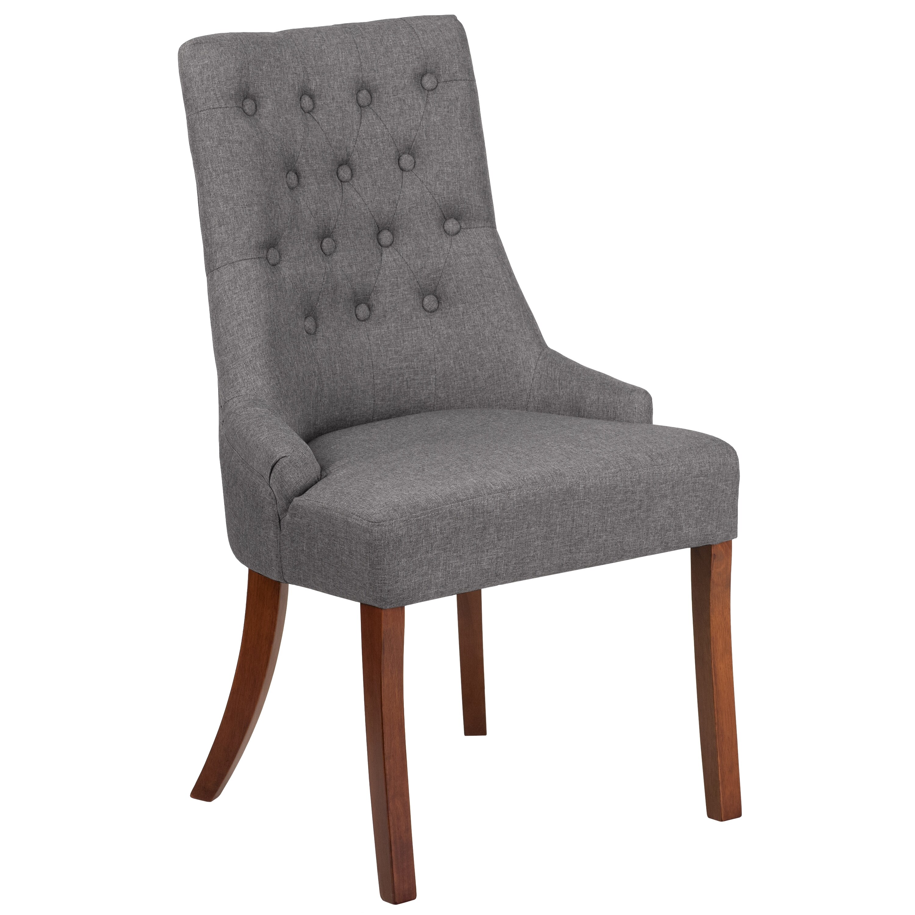 Flash Furniture Tufted Chair with Curved Mahogany Legs