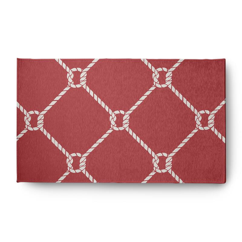 Ahoy Nautical Chenille Rug - Ligonberry Red - 3' x 5'