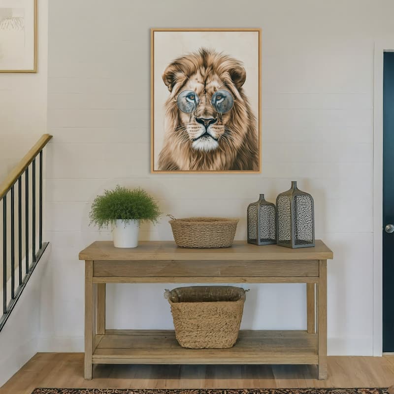 Cool Cat by Mowzu Framed Canvas Wall Art