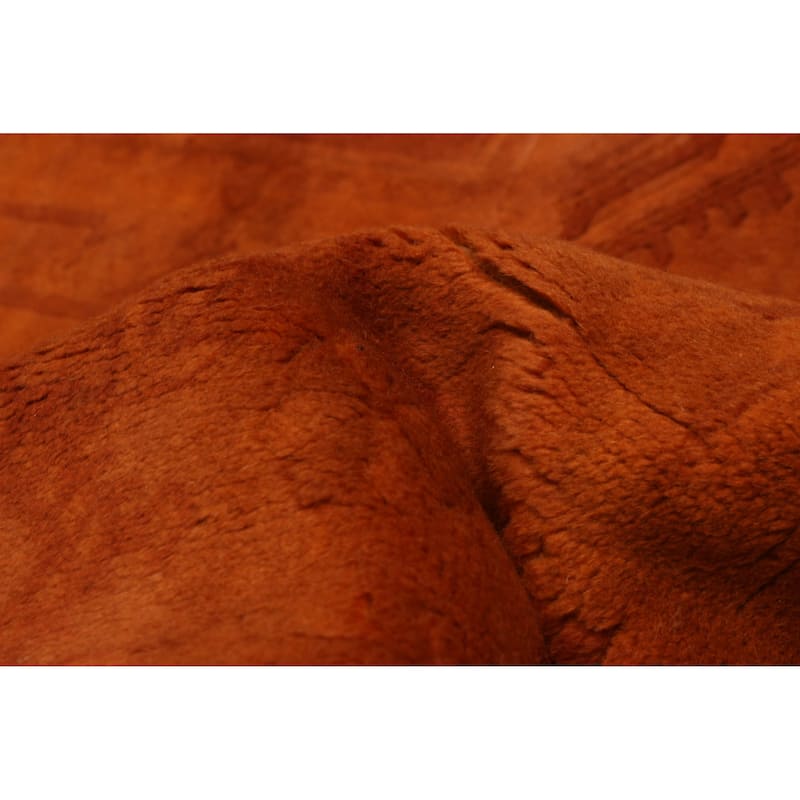 ECARPETGALLERY Hand-knotted Color Transition Burnt Orange Wool Rug - 6'7 x 9'11